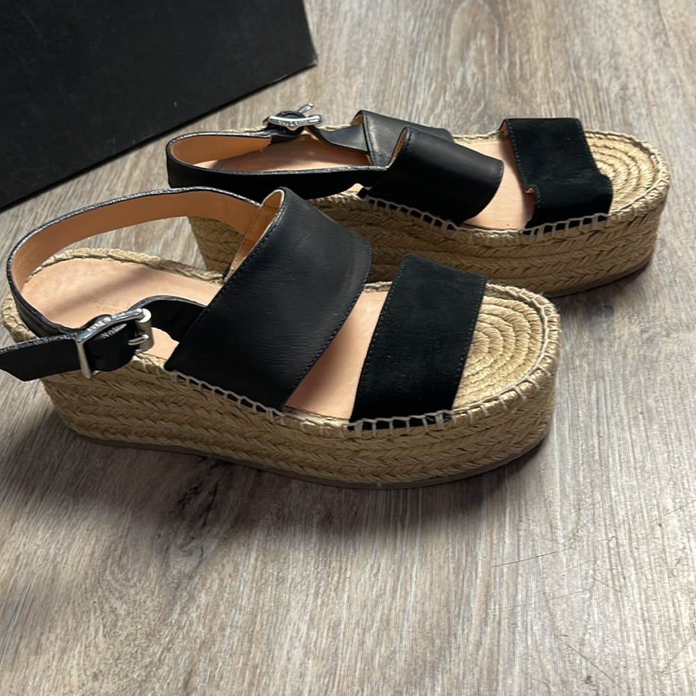 Rag & Bone Edie Black Espadrille Wedge Sandals Size 6.5 - Picture 7 of 15